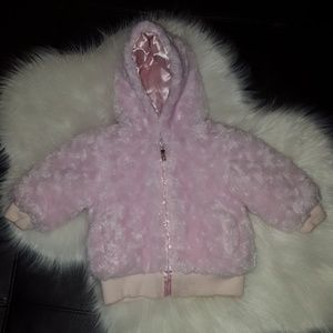 Bon Bebe rosette fluffy winter coat 18M